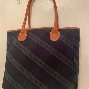 Talbots, plaid, Tartan, Tote,bag, purse, pocketbook, canvas,